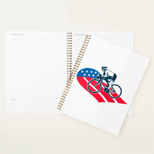 Agenda Patriotic USA de ciclismo de bandeira americana em