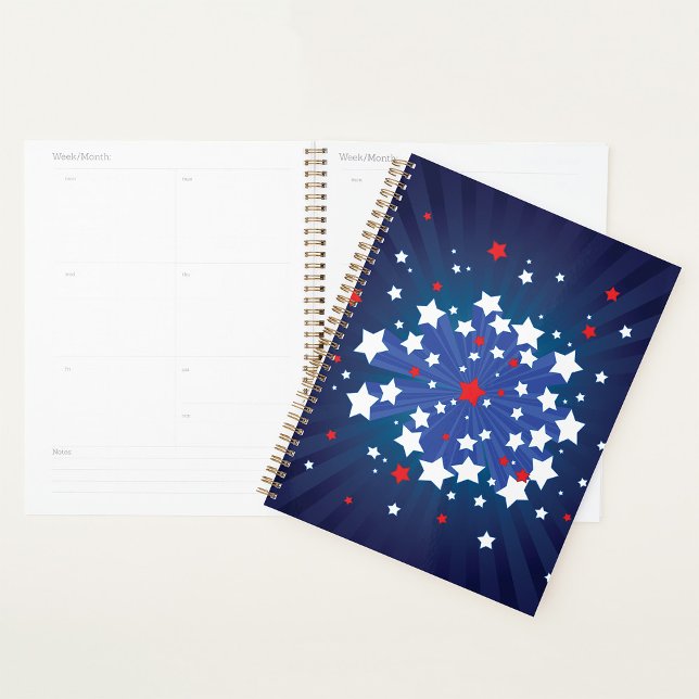 Agenda Patriótico Starburst Red White e Blue EUA (Criador carregado)