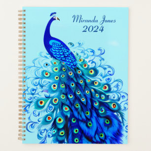 Agenda Pavão em Turquesa, Azul Cobalto e Aqua