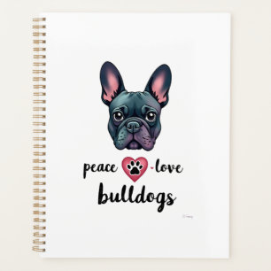 Agenda Paz Amor Bulldogs Vintage Galáxia Bulldog Francês