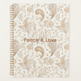 Agenda Paz Boêmio Hippie Anos Sessenta Paisley