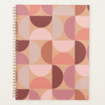 Agenda Peach Fuzz Padrão Moderno do meio século<br><div class="desc">Padrão moderno do meio século - formas geométricas do abstrato - padrão minimalista no fuzz do pêssego - tons neutros da terra.</div>