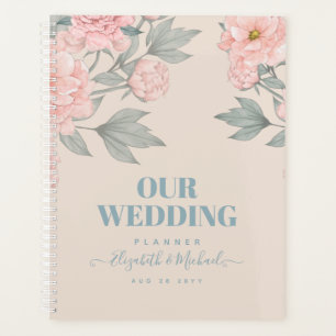 Agenda Peach Peonies Sage Orçamento Floral Casamento