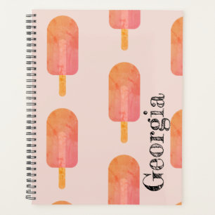 Agenda Peachy Laranja-Cujo Nome Personalizado Planeador