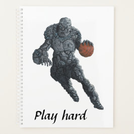Agenda Pedra Golem Jogando Jogador de Basquete