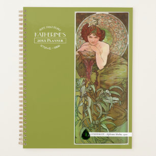 Agenda Pedras preciosas de Mucha - Planeador Verde Esmera