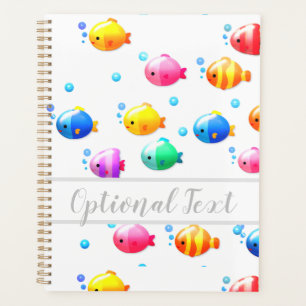 Agenda Peixe feliz colorido com bolhas