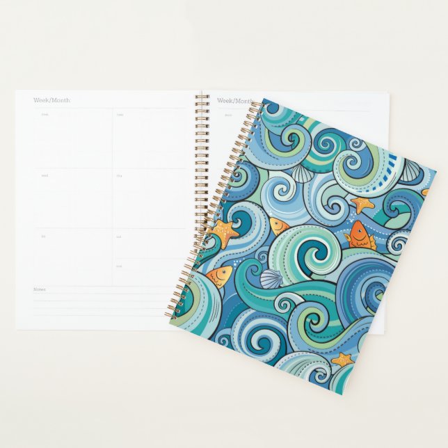 Agenda Peixes Entre O Padrão De Ondas (Exibição)