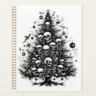 Agenda Peles e ossos de árvores de Natal pretas