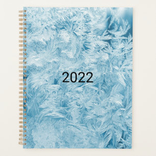 Agenda penas azuis abstratas e flocos de neve