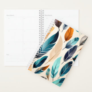Agenda Penas de aquarela de Boho 2024