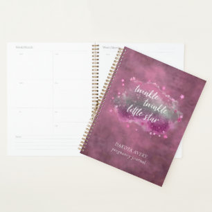 Agenda Pequena Estrela Brilhante Gravidez Verde Rosa Mi