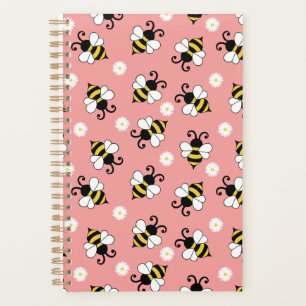 Agenda Pequenas abelhas e flores margaridas