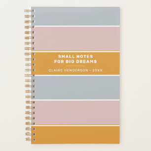 Agenda Pequenas Notas Para Grandes Sonhos Dourados Cor-De