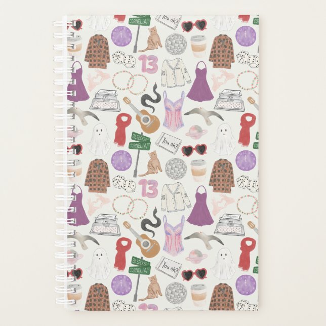 Agenda Pequeno (5,5" x 8,5"), Cobrir do Duro, Plano Espir (Frente)