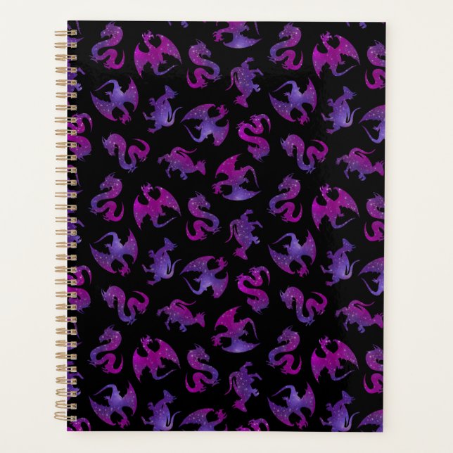 Agenda Pequenos Dragões Espaciais Rosa e Roxo (Frente)