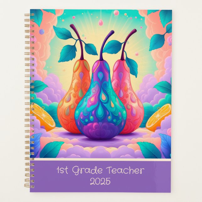 Agenda Pera colorida para a rua 2026 personalizada (Frente)