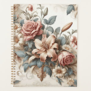 Agenda Perfeição Floral Antiquada Clara