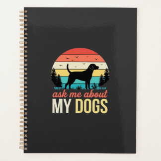 Agenda Pergunte-me sobre meus cães Retro pôr do sol_1
