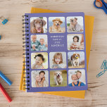 Agenda Periwinkle de Colagem de Foto Personalizada Modern<br><div class="desc">Planejador de calendário de colagem de fotos personalizado. Nosso planejador de fotos divertido tem 11 fotos para personalizar e nomear. Design está na frente e atrás. Personalize com fotos da família, fotos de crianças favoritas, fotos de animais de estimação e todas as suas fotos de cães! COPYRIGHT © 2020 Judy...</div>