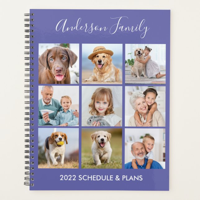 Agenda Periwinkle de Colagem de Fotos Personalizada Moder (Frente)