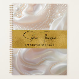 Agenda pérolas de ouro, seda, ano novo