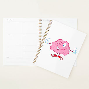 Agenda Personagem de desenho animado do cérebro fazendo s