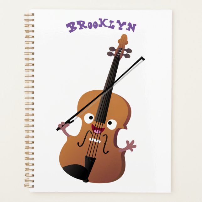 Agenda Personagem de desenho animado musical de violino e (Frente)