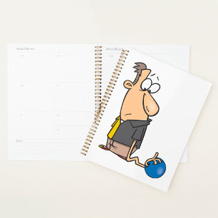 Agenda Personagem engraçado e triste de jogador de bolich