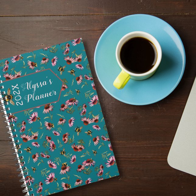 Agenda Personal Planner Pollinators Teal Blue (Criador carregado)