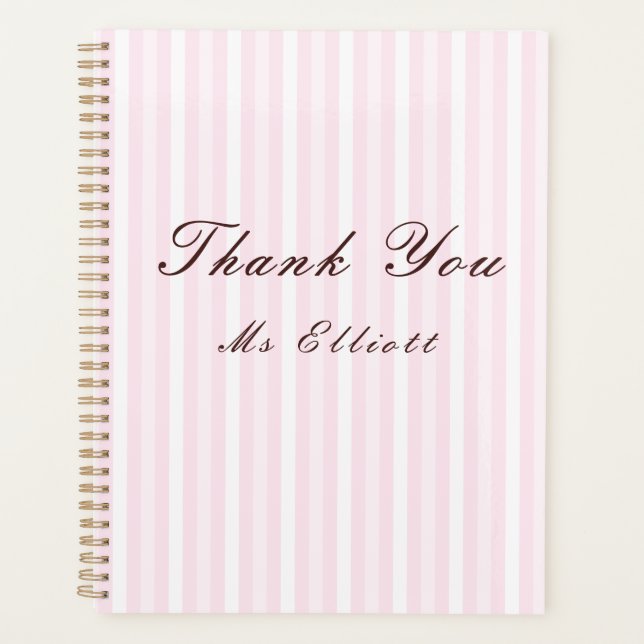 Agenda Personalised Thank You Teacher Notebook  (Frente)