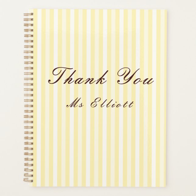 Agenda Personalised Thank You Teacher Notebook  (Frente)
