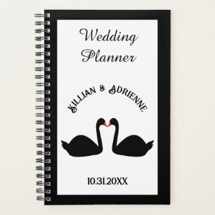 Agenda Personalização de Swans Negros Beijando Casamento