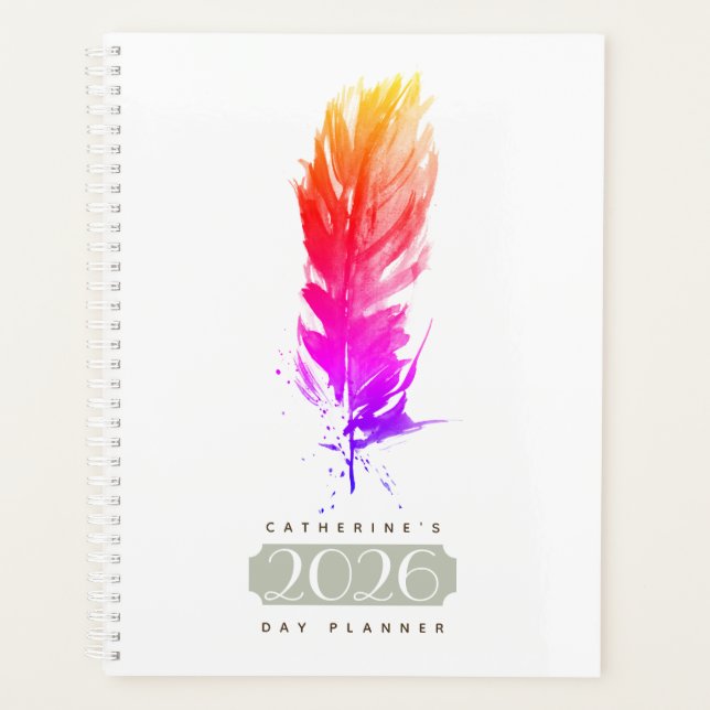 Agenda Personalizada de Pena Boho 2026 (Frente)