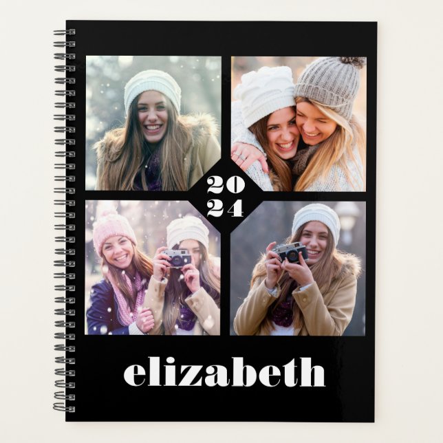 Agenda Personalizado 4-Foto Personalizado Branco Preto 20 (Frente)