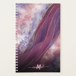 Agenda Personalizado Adicione o seu nome e a letra cor-de
