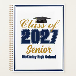 Agenda Personalizado Azul Marinho Dourado Turma de 2027 S