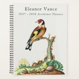 Agenda Personalizado Botânico Vintage Pássaro Acadêmico