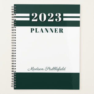 Agenda Personalizado Branco Verde Moderno Personalizado 2