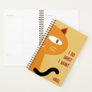 Agenda Personalizado Eu Faço O Que Eu Quero Gato Engraçad