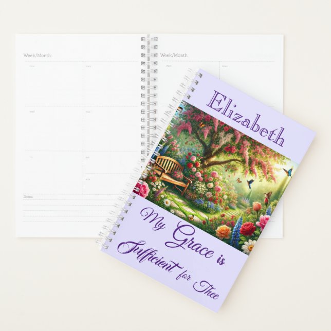 Agenda Personalizado Meu Graça é Suficiente Cristão  (Exibição)