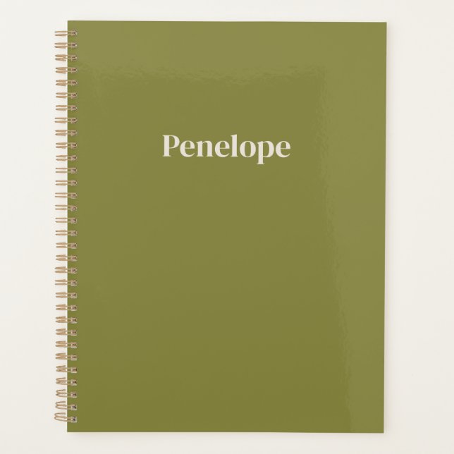 Agenda Personalizado Minimalista Oliva (Frente)