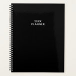 Agenda Personalizado Preto Sólido 2024 2025<br><div class="desc">Sólido todo planejador personalizado preto. Personalize a frente com o ano,  seu nome ou qualquer texto que você quiser e mantenha organizado.</div>