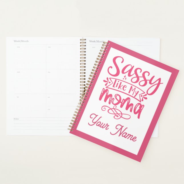 Agenda Personalizado Rosa "Mama Sassy"  (Exibição)