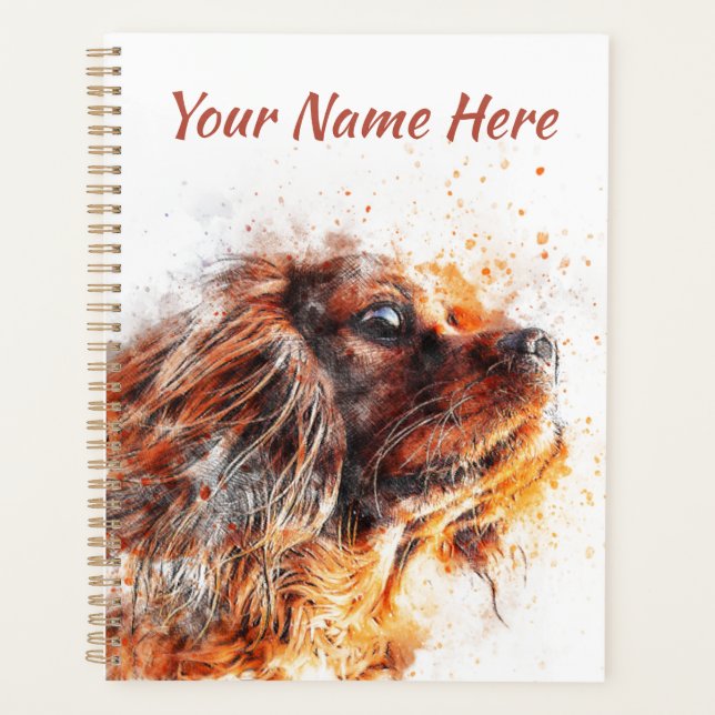 Agenda Personalizado Ruby Cavalier King Charles Dog (Frente)