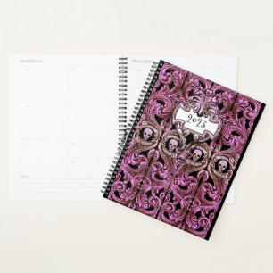 Agenda Personalizar Ornaço e Caveira Roxo do Gótico