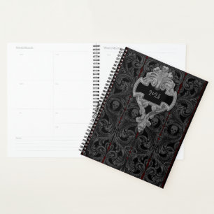 Agenda Personalizar Ornamento e Caveira da Cinza do Gótic