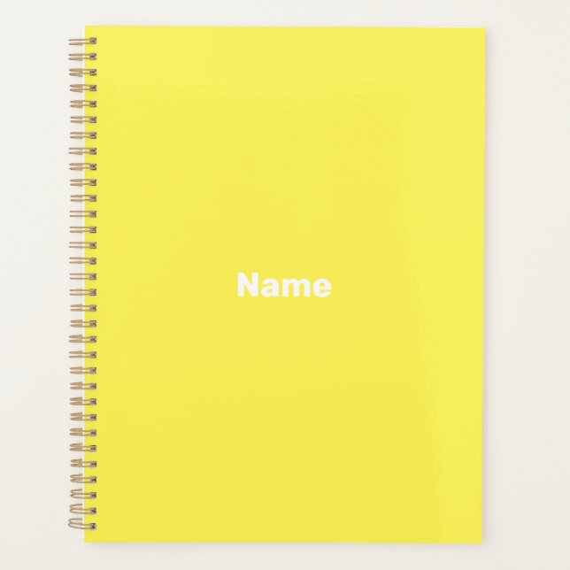 Agenda personalizar, personalizar com nome, branco amarel (Frente)