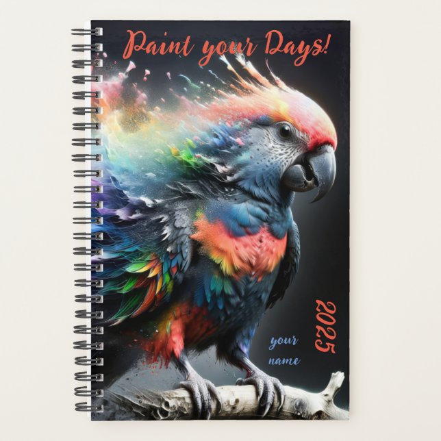 Agenda Personalizável "Papagaio Multicolor" (Frente)