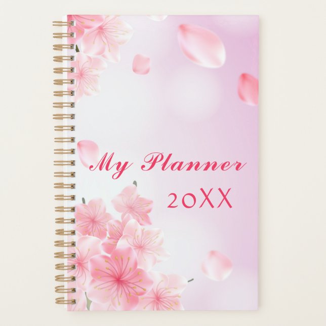 Agenda Personalize Planner Anual Floral Rosa (Frente)